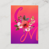 明るい赤紫色ピンクオレンジパープルブライトとはっきりしたフローラ エンクロージャーカード (裏面)