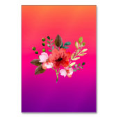 明るい赤紫色ピンクオレンジパープルブライトとはっきりしたフローラ テーブルナンバー (裏面)