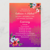 明るい赤紫色ピンクオレンジパープルブライトとはっきりしたフローラ プログラム (正面)