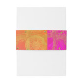 明るい赤紫色ピンクオレンジ金ゴールドインディアンマンダラ結婚ズ 招待状ベリーバンド (裏面例)