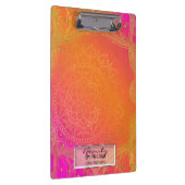 明るい赤紫色ピンクオレンジ&金ゴールドインディアンマンダラグラム クリップボード (右)