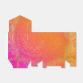 明るい赤紫色ピンクオレンジ&金ゴールドインディアンマンダラグラム フェイバーボックス (折り畳みなし)