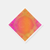 明るい赤紫色ピンクオレンジ&金ゴールドインディアンマンダラパーティー スタンダードカクテルナプキン (角)