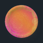 明るい赤紫色ピンクオレンジ&金ゴールドインディアンマンダラパーティー ペーパープレート<br><div class="desc">カスタマイズ文字一致するアイテムが使用可能。</div>