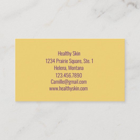 明るい赤紫色ピンクオーキッドウォーターカラーフラワー 名刺 (裏面)