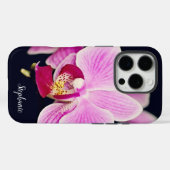 明るい赤紫色ピンクオーキッドフローラカスタム Case-Mate iPhoneケース (裏面 (横))