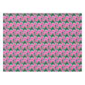 明るい赤紫色ピンクカメリアスジェイドグリーン離れズ テーブルクロス (正面(横))