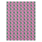 明るい赤紫色ピンクカメリアスジェイドグリーン離れズ テーブルクロス (正面)