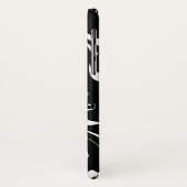 明るい赤紫色ピンクガーベラデイジーブラック/ホワイトスワールガーリー Case-Mate iPhoneケース (裏面/左)