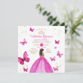 明るい赤紫色ピンクキンセアニラ15アノス金ゴールド誕生日 招待状 (スタンド正面)