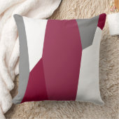 明るい赤紫色ピンクグレーと白 クッション (ブランケット)