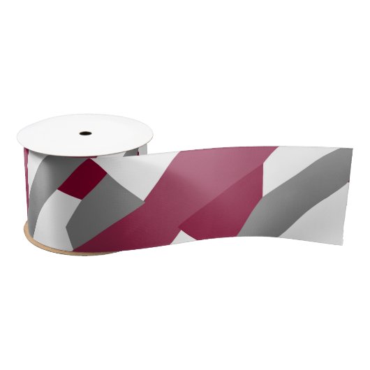 明るい赤紫色ピンクグレーと白 サテンリボン (リール)