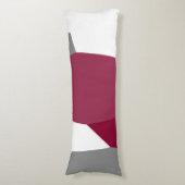 明るい赤紫色ピンクグレーと白 ボディピロー (正面縦)