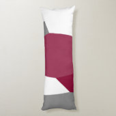明るい赤紫色ピンクグレーと白 ボディピロー (裏面 (縦))