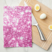明るい赤紫色ピンクスター キッチンタオル (四つ折り)
