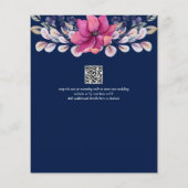 明るい赤紫色ピンクネイビーブルーフローラヴィナッツェ結婚ンス (裏面)