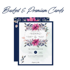 明るい赤紫色ピンクネイビーブルーフローラヴィナッツェ結婚ンス