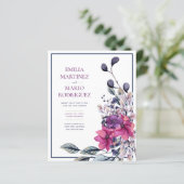 明るい赤紫色ピンクネイビーブルーフローラ結婚ズ (スタンド正面)