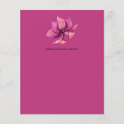 明るい赤紫色ピンクネイビー結婚ルの救日付 (裏面)