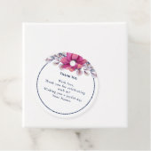 明るい赤紫色ピンクネイビー詳細エンクロージャQRコードRSVP フェイバータグ (インサイチュ)