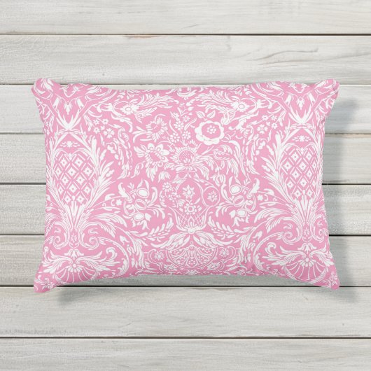 明るい赤紫色ピンクパイナップルビクトリアンヴィンテージダム アウトドアクッション (正面)