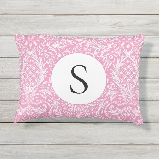 明るい赤紫色ピンクパイナップルビクトリアンヴィンテージダム アウトドアクッション (裏面)