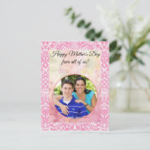 明るい赤紫色ピンクパイナップルビクトリアンヴィンテージダム ポストカード (スタンド正面)