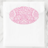 明るい赤紫色ピンクパイナップルビクトリアンヴィンテージダム 楕円形シール (バッグ)