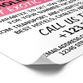 明るい赤紫色ピンクビーチヒトデ、旅行代理店の広告 ポスター (角)