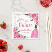 明るい赤紫色ピンクフローラプリンセスシルバーキンセアニラ15 スタンダードカクテルナプキン (インサイチュ)