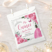 明るい赤紫色ピンクフローラプリンセスシルバーキンセアニラ15 フェイバーバッグ (クリップ留めされた状態)