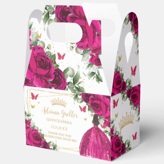 明るい赤紫色ピンクフローラ誕生日キンセアニラ16 15 フェイバーボックス (見開き)