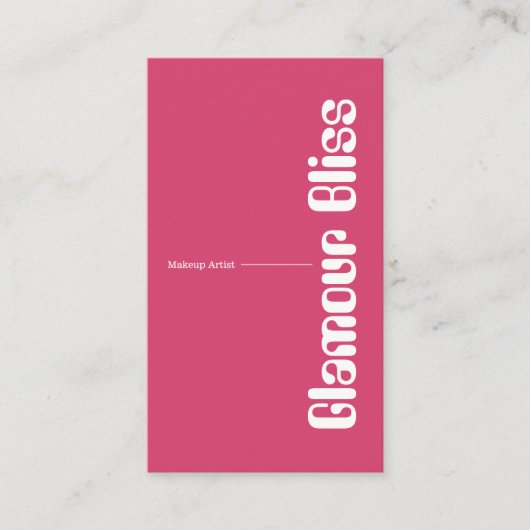 明るい赤紫色ピンクメイクアップアーティストサロン 名刺 (正面)