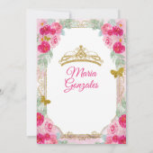 明るい赤紫色ピンクローズシャルラミクンス招待状 招待状 (裏面)