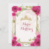 明るい赤紫色ピンクローズシャルラミクンス招待状 招待状 (裏面)