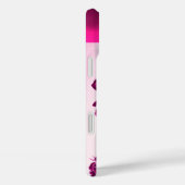 明るい赤紫色ピンクローズジェムストーンモノグラム付きキットン Case-Mate iPhoneケース (裏面 / 右)