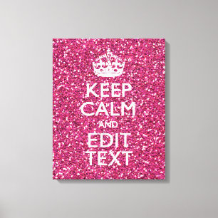 明るい赤紫色ピンク保クCalm Have Your Text キャンバスプリント