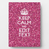 明るい赤紫色ピンク保クCalm Have Your Text フォトプラーク (正面)