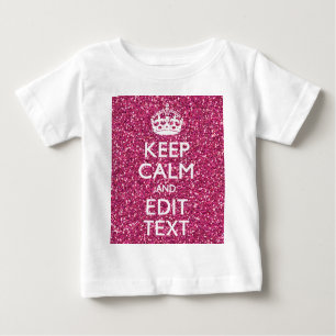 明るい赤紫色ピンク保クCalm Have Your Text ベビーTシャツ