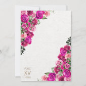 明るい赤紫色ピンク女性のカーボーイウエスタンチャロキンセアニェラ 招待状 (裏面)