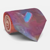 明るい赤紫色ピンク抽象芸術水色とブルードット ネクタイ (ロール)