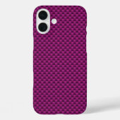 明るい赤紫色ピンク炭素繊維テクス車のチャ Case-Mate iPhoneケース (裏面)