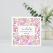 明るい赤紫色ピンク紫の水彩花のパターン (スタンド正面)