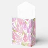 明るい赤紫色ピンク紫の水彩花のパターン フェイバーボックス (オープン)