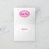 明るい赤紫色ピンク迷彩柄カモフラージュサンキューカスタム サンキューカード (内部)