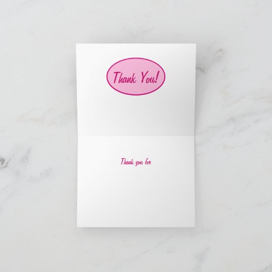 明るい赤紫色ピンク迷彩柄カモフラージュサンキューカスタム サンキューカード (内部)