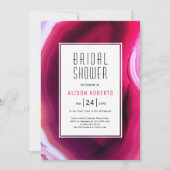 明るい赤紫色ピンク酸結婚エステルブライダルシャワー 招待状 (正面)