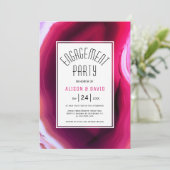 明るい赤紫色ピンク酸結婚エステル婚約パーティ 招待状 (スタンド正面)