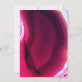 明るい赤紫色ピンク酸結婚エステル婚約パーティ 招待状 (裏面)