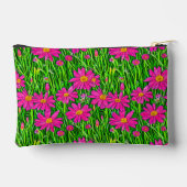 明るい赤紫色ピンク野の花 アクセサリーポーチ (裏面)